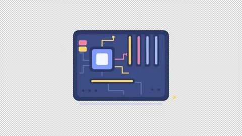 Abstract Circuit Board Icon Set Stock Footage 348507337