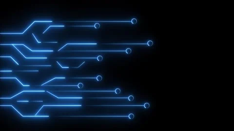 Abstract circuit board lines on black background. Digital circuit board lin.. Stock Footage 337368859