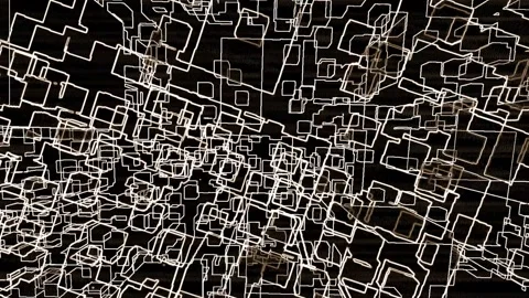 Abstract Circuit-Board Motion Graphic Glitch Geometric Rotation Outlines Stock Footage 313706770