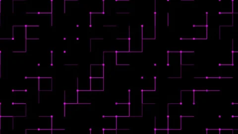 Abstract Circuit Board Pattern Animation on Black Background Stock Footage 331991090