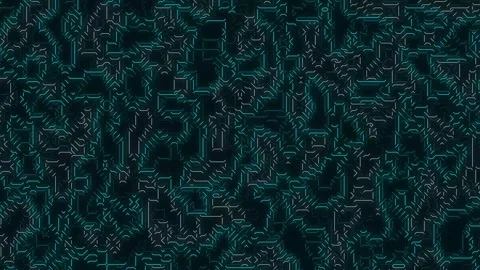 Abstract Circuit Board Pattern in Dark Teal and White Stock Footage 332195468