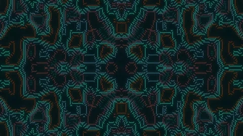 Abstract Circuit Board Pattern with Geometric Symmetry Stock Footage 332180761
