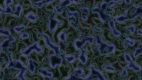 Abstract Circuit Board Pattern with Glowing Lines on Dark Background Stock Footage 332042826