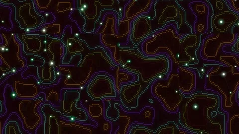 Abstract Circuit Board Pattern with Glowing Nodes Stock Footage 332147806