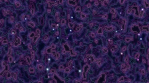 Abstract Circuit Board Pattern with Glowing Nodes Stock Footage 332195624