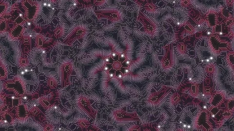 Abstract Circuit Board Pattern with Glowing Nodes Stock Footage 332210183