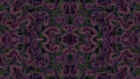 Abstract Circuit Board Pattern with Symmetrical Design Stock Footage 332186329