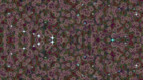 Abstract Circuit Board with Stars Stock Footage 331493032