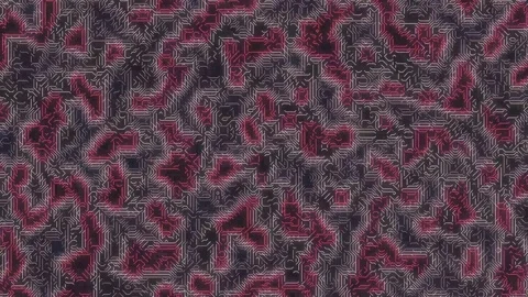 Abstract Circuit Board Style Background with Pink and White Lines Stock Footage 332210245