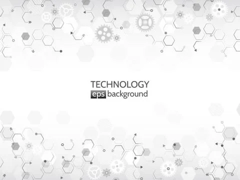 Abstract circuit communication concept. Background with various computer tech Stock Illustration