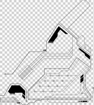 Abstract circuit trace is forming in flat design with nodes and blocks on 库存插图