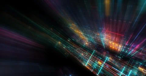 Abstract circuitry with digital grid background, Data deep learning computer  Stock Illustration