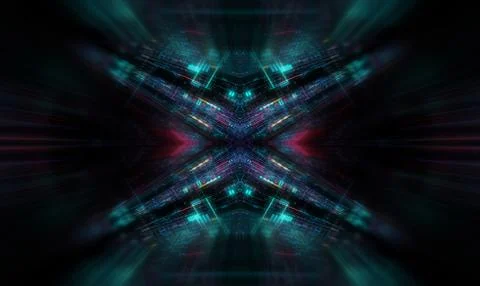 Abstract circuitry with digital grid background, Data deep learning computer  Stock Illustration