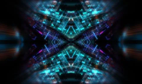 Abstract circuitry with digital grid background, Data deep learning computer  Stock Illustration