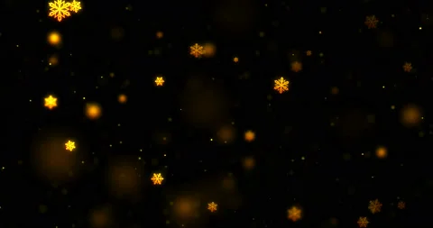 Abstract circular and snow shape golden sparkle glitter bokeh flowing movemen Stock-Footage 152450925