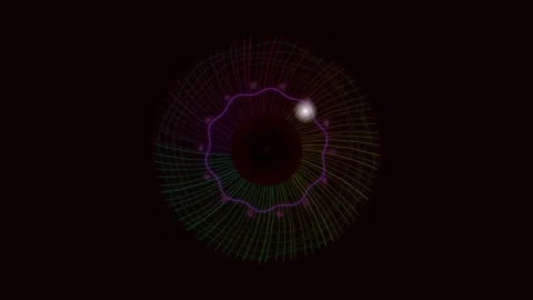 Abstract circular animation with colorful lines and glowing elements Stock Footage 336995238