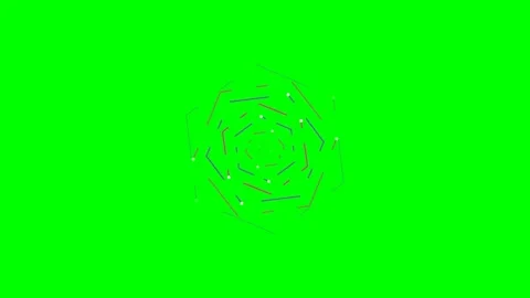 Abstract circular animation of colorful lines isolated on green screen Stock Footage 341839215