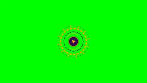 Abstract circular animation element featuring a star on a green background Stock Footage 340266770