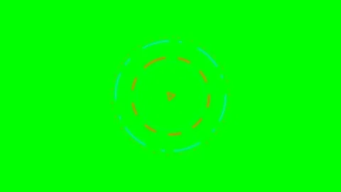 Abstract circular animation element on a vibrant green screen background Stock Footage 340902587