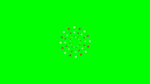Abstract circular animation of red and white dots on a green background Stock Footage 340903484