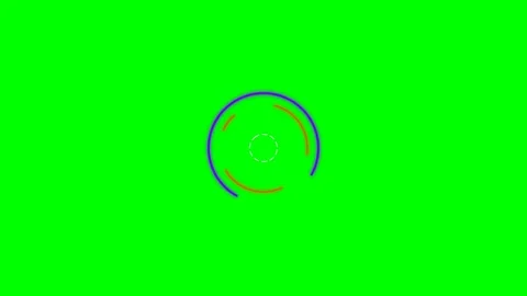 Abstract circular arc design on a vibrant solid green background screen Stock Footage 340900777