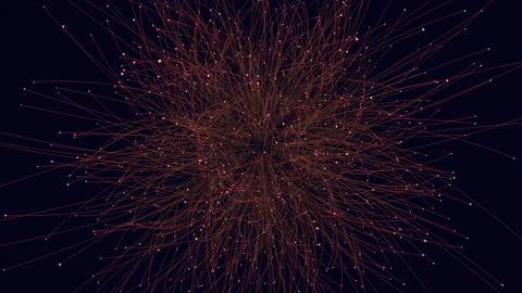 Abstract circular arrangement of lines and dots against dark background 스톡 동영상 253971909