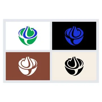 Abstract Circular Arrow Logo Design Set Stock Illustration