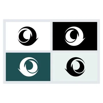 Abstract Circular Arrow Logo Icon Set Stock Illustration