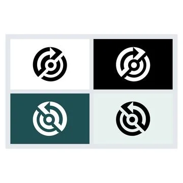 Abstract Circular Arrow Logo Icon Set Stock Illustration
