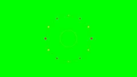 Abstract circular atomic structure animation on vibrant green background Stock Footage 341824609