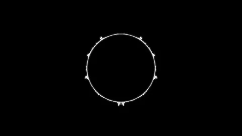 Abstract circular audio visualizer animation on black background, minimalis.. Stock-Footage 346070790