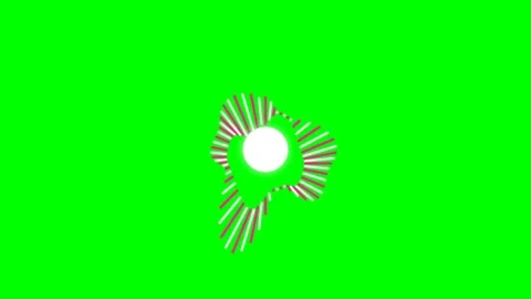 Abstract circular audio visualizer element on a solid green background Stock Footage 340266633