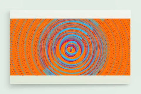 Abstract circular background with dynamic dots. Radial structure for science  Stock Illustration