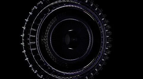 Abstract circular background loop of steel and light for motion graphic Stock Illustration