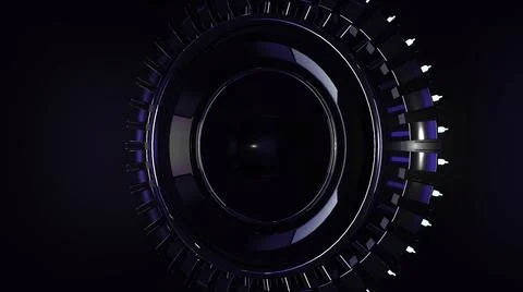 Abstract circular background loop of steel and light for motion graphic Illustrazione stock