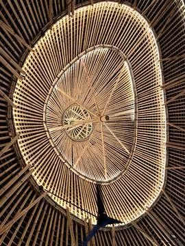 Abstract Circular Bamboo Ceiling Interior Architecture Design Stock Photos
