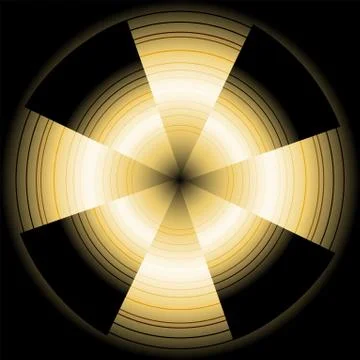 Abstract circular black yellow background Stock Illustration