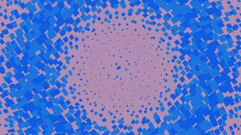 Abstract circular blue and pink halftone dot pattern 库存插图