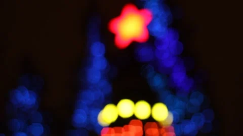 Abstract circular bokeh background of Christmas tree light Stock Footage 58356527