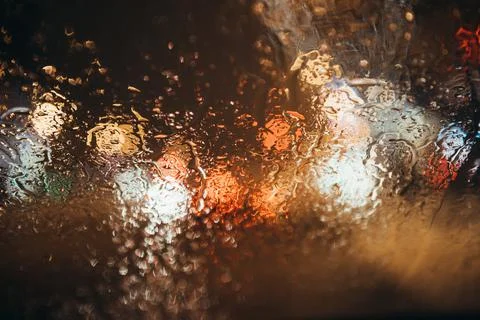 Abstract circular bokeh background of the city lights Stock Photos
