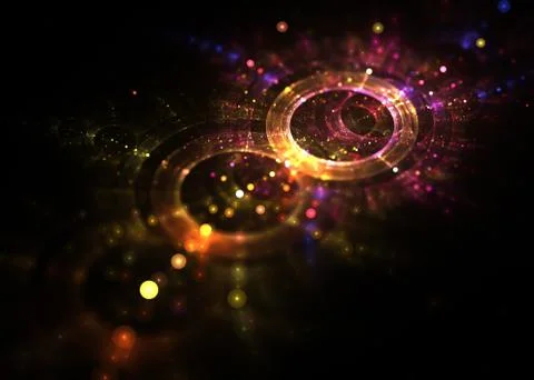 Abstract Circular Bokeh   Background - Fractal Art Illustration
