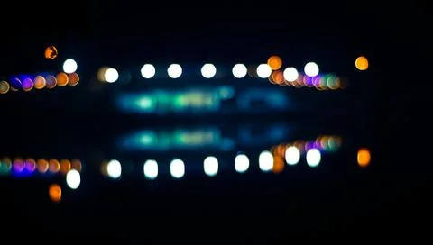 Abstract circular bokeh background with Reflection.Blurred light. Stock Photos