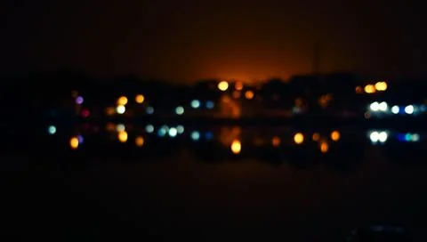 Abstract circular bokeh background with Reflection.Blurred light. Stock Photos