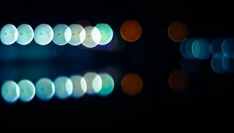 Abstract circular bokeh background with Reflection.Blurred light. Stock Photos