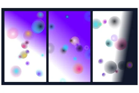 Abstract circular bokeh elements on gradient purple and white background de.. Ilustração Stock
