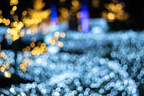 Abstract circular bokeh of light blurred Stock Photos