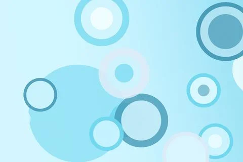 Abstract circular bubble shapes in light blue form a clean, modern tech pat.. Illustrazione stock