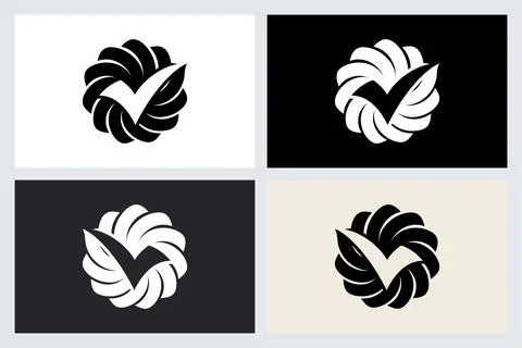 Abstract Circular Check Mark Logo Design Stock Illustration