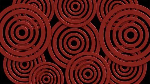 Abstract Circular Chinese Pattern Dark Red Design Stock Illustration