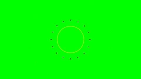 Abstract circular clock interface with arrow indicators on green screen Stockbeeldmateriaal 341824248